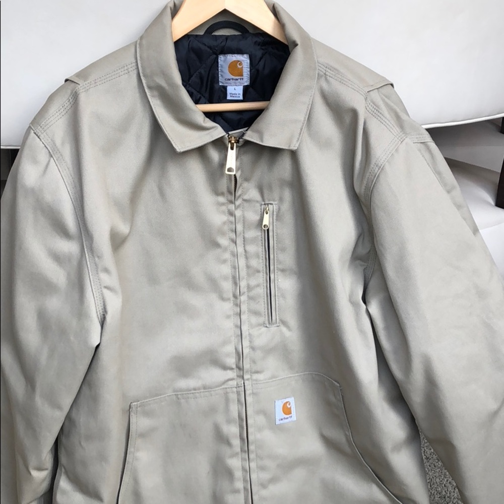 Men’s Large Carhartt collard, quilt-lined jacket